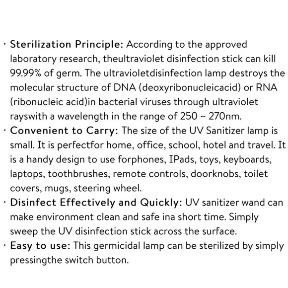 SKONYON High Efficiency Ultraviolet Portable UV Sterilization Lamp, UVC-86, Blk - Picture 2 of 6